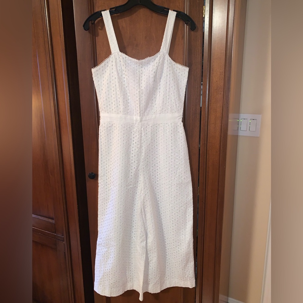 Banana Republic White Eyelet Jumpsuit